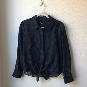 Rails Kelsey woven tie front shirt